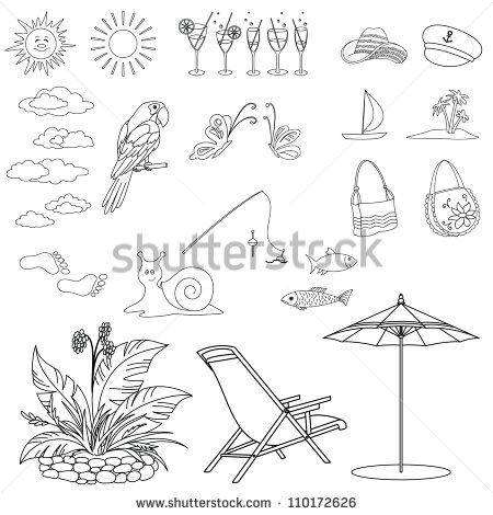 Summer Black and White Objects