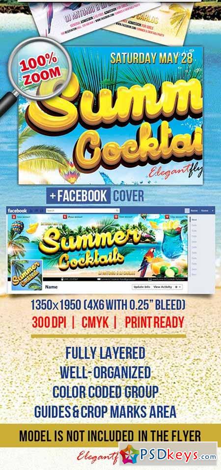 Summer Cocktail Party Flyer Template Summer Cocktail Party Flyer Template