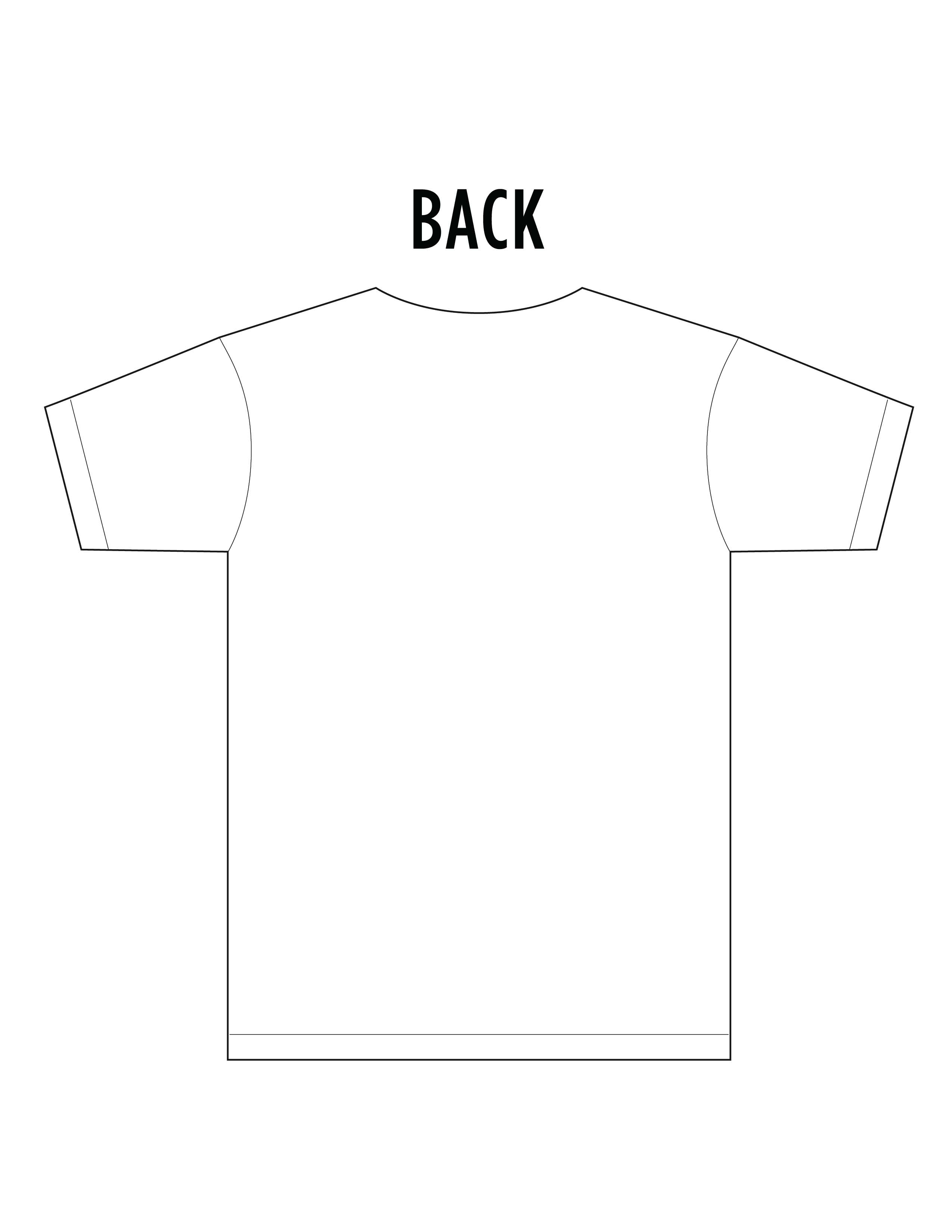 T-Shirt Template Back T-Shirt Template Back