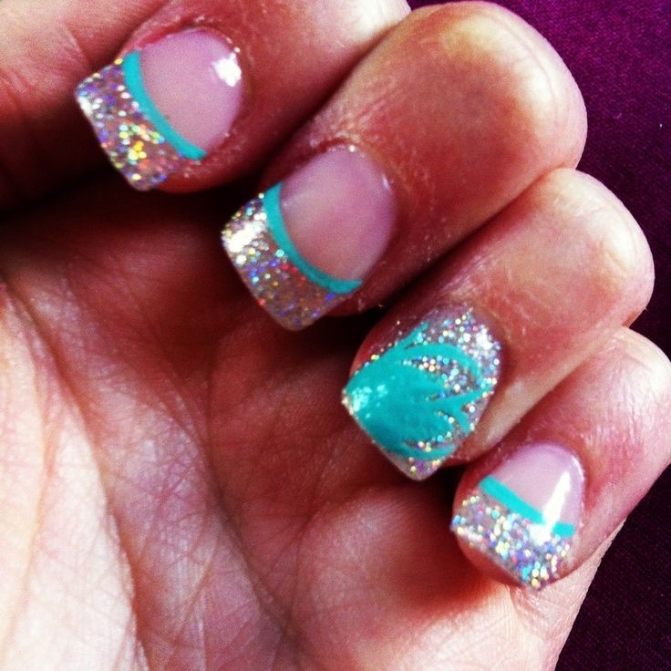 Teal Acrylic Nail Designs