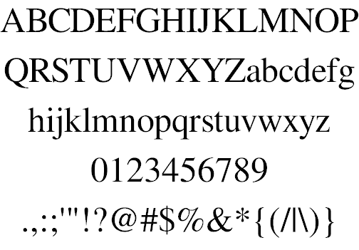 Times New Roman Outline Font