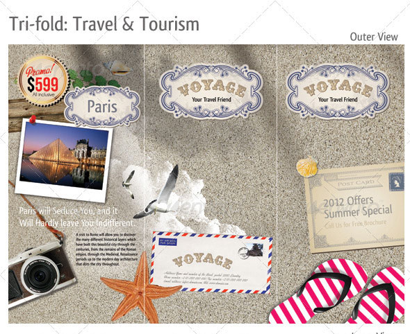 Tri-Fold Travel Brochure Template