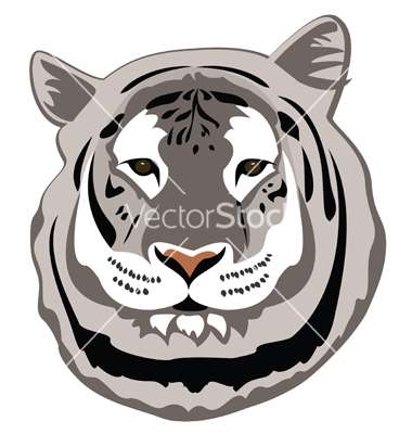 Vector Black and White Bengal Tiger
