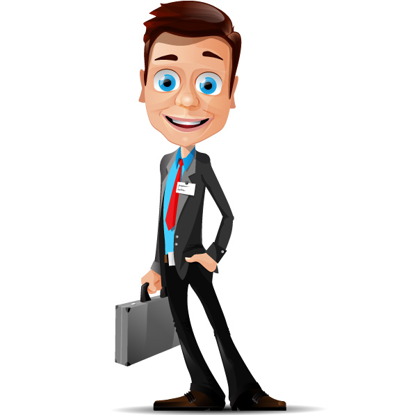 Vector Business Man Cartoon Character