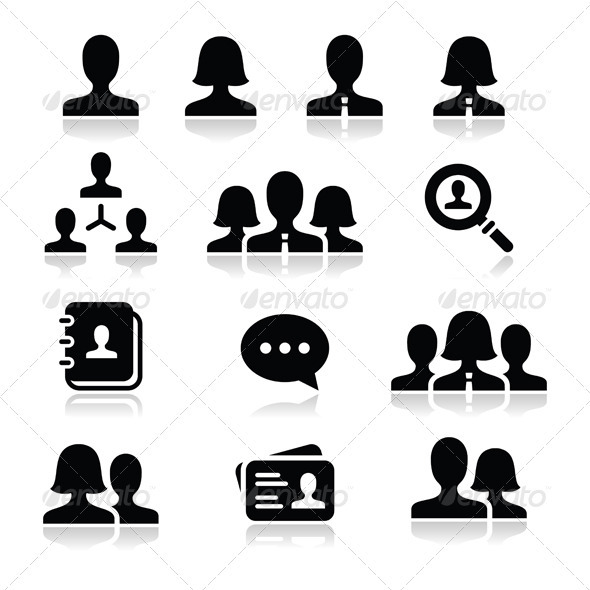 Vector People Icons Black