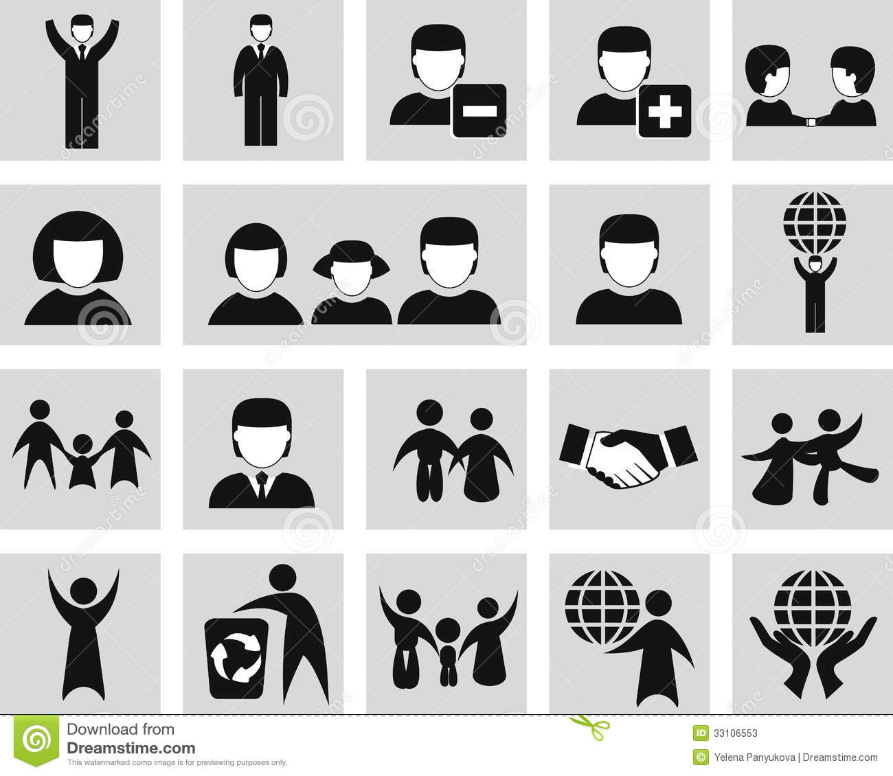 Vector People Icons Black
