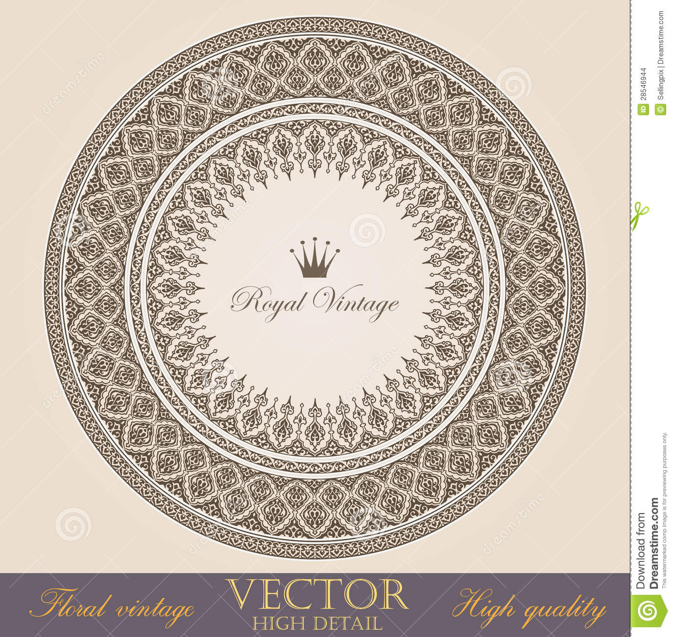 Vintage Circle Frame Vector