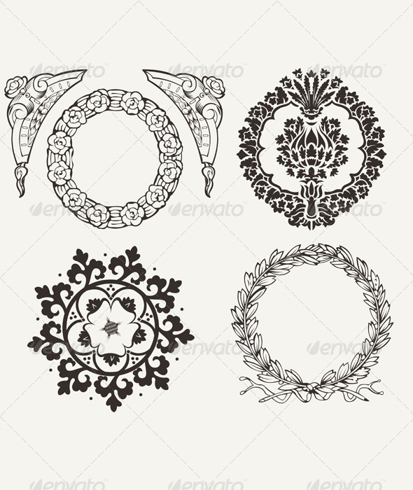 Vintage Circle Frame Vector