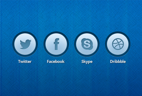 White Round Social Media Icons