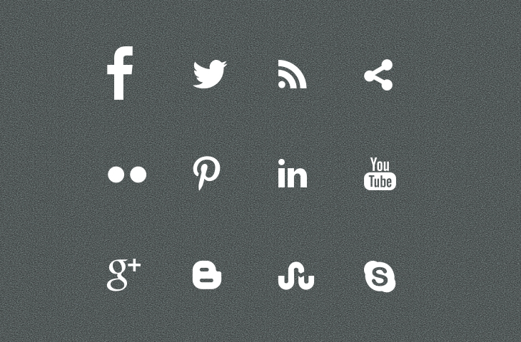 White Social Media Icons Vector