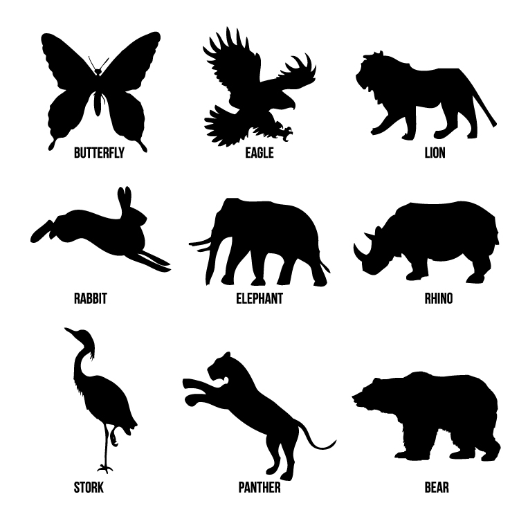 Wild Animals Silhouette Vector