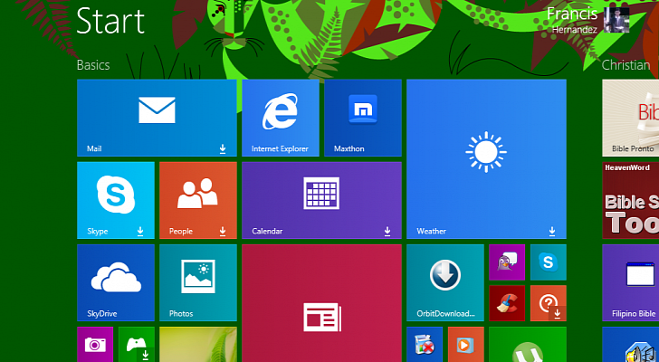 Windows 8.1 Start Screen Icons