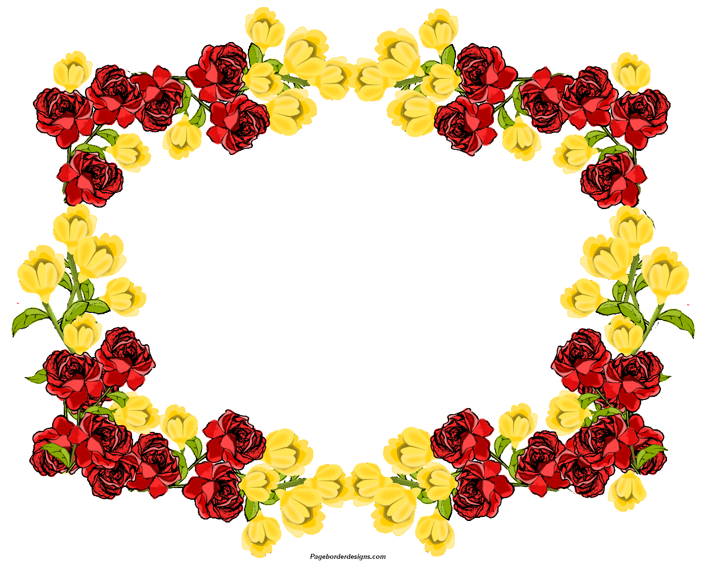 Yellow Flower Clip Art Borders and Frames