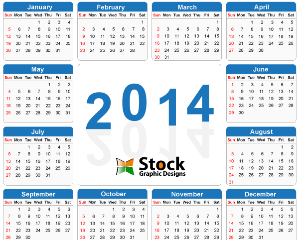 2014 Calendar Printable Free PDF