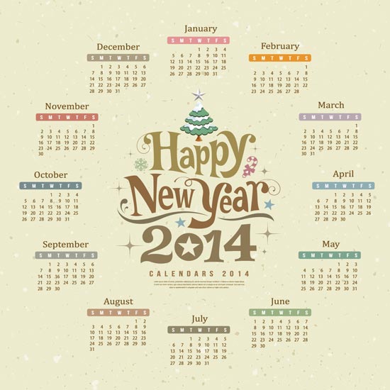 2014 Calendar Vector