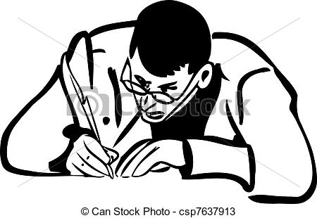 A Person with a Writing Quill Clip Art