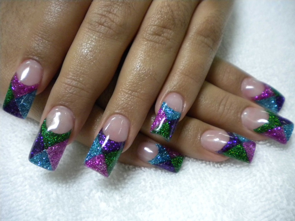 Acrylic Nail Designs with Glitter