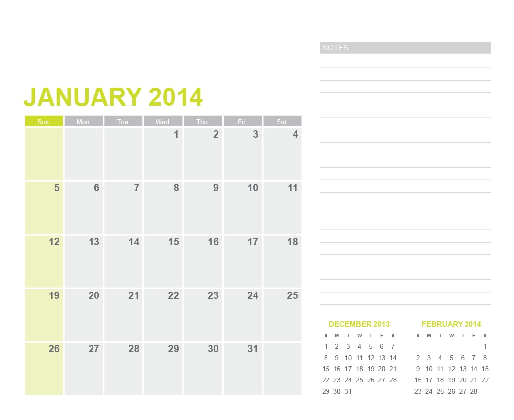 Adobe Illustrator Calendar Template