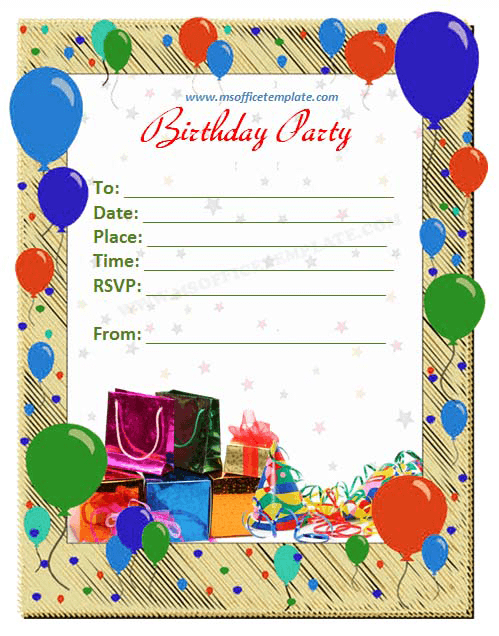 Birthday Card Invitation Templates