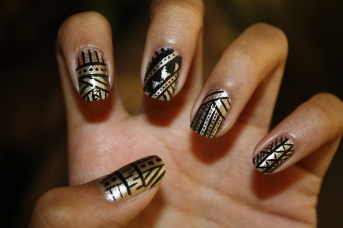 Black and Gold Nail Designs Tumblr