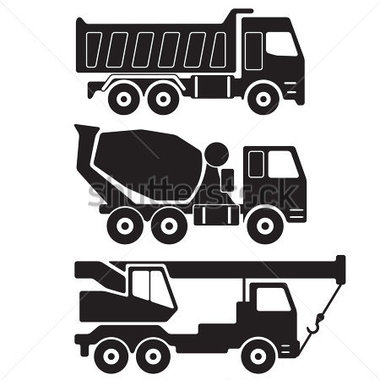 Black and White Dump Truck Vector Black and White Dump Truck Vector