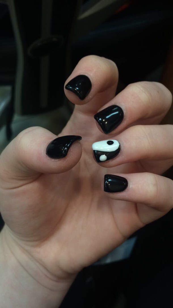 Black and White Nails Design Ying Yang Black and White Nails Design Ying Yang