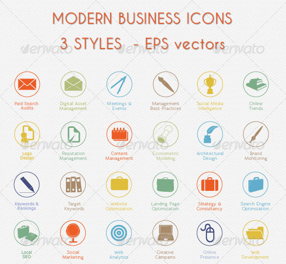 Business Icon Set Modern