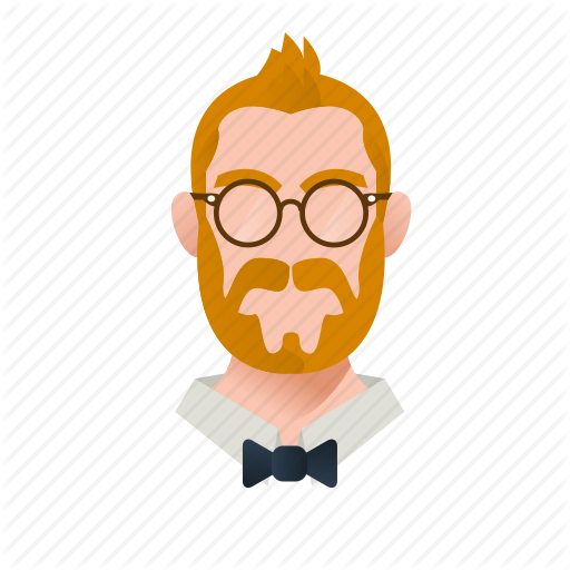 Cartoon Man with Beard and Glasses