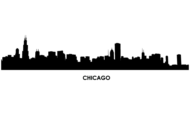 Chicago Skyline Silhouette Vector