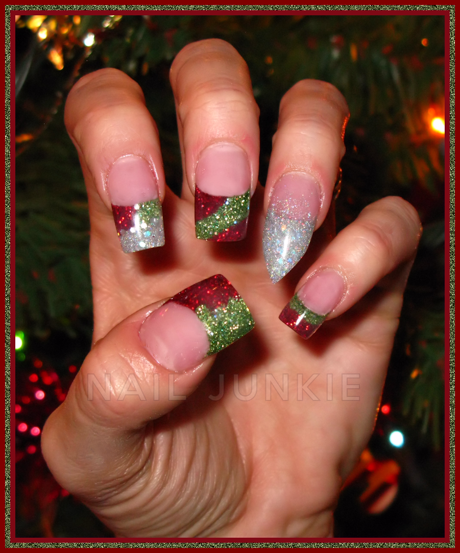 Christmas Acrylic Nails with Designs