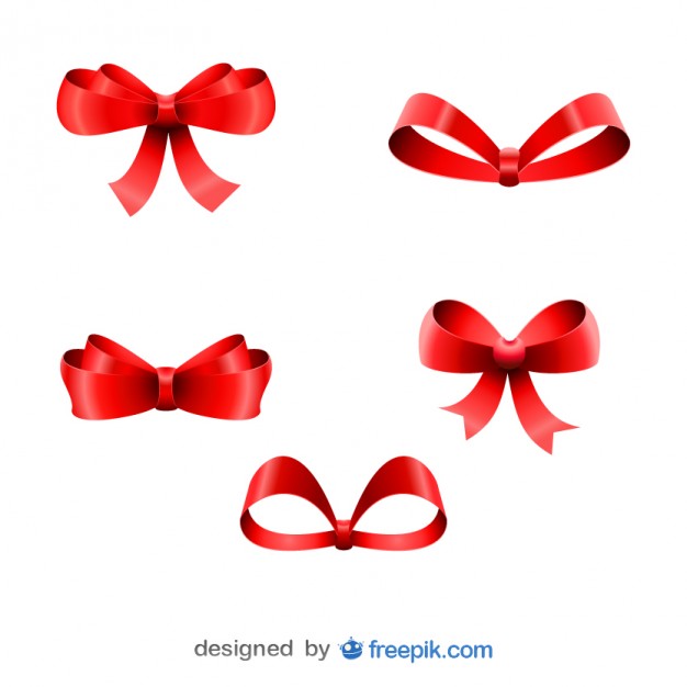 Christmas Bows Ribbons Vector Free