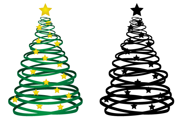 Christmas Tree Ribbon Vector Free