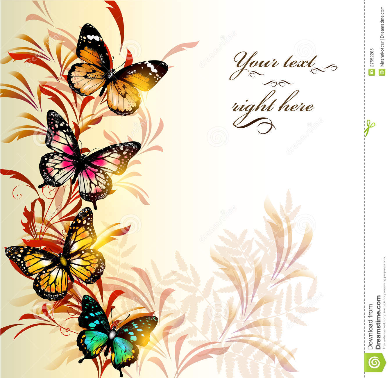 Colorful Butterfly 3D Background Elegant Vector