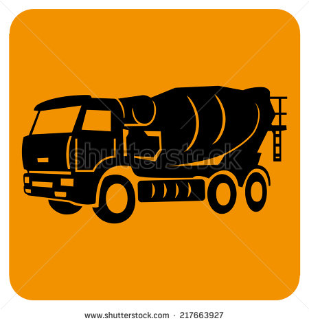 Concrete Mixer Truck Silhouette