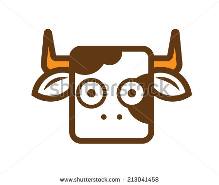 Cow Cute Icon Flat