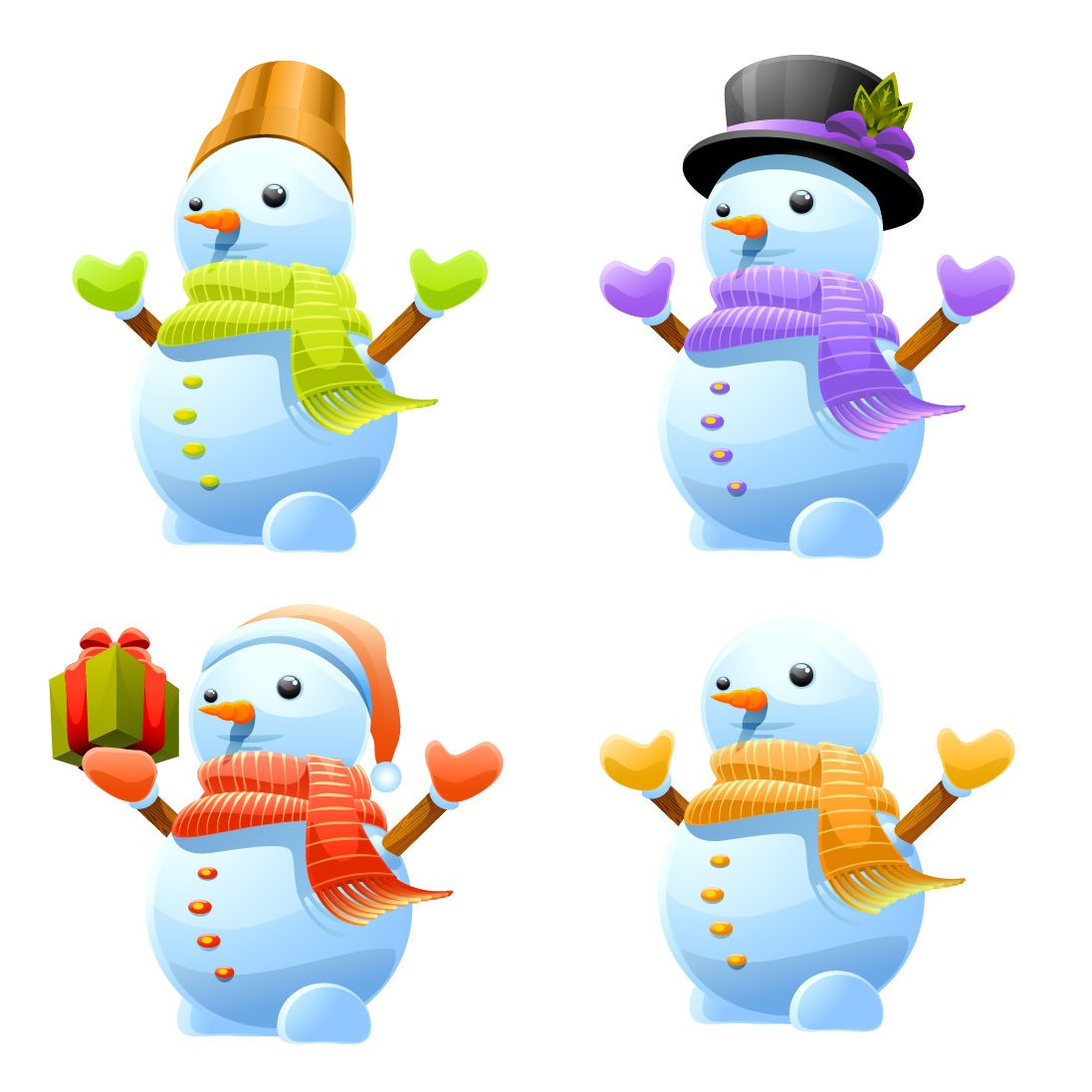 Cute Snowman Vector Art
