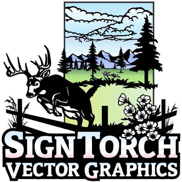 Deer Scene Vector Clip Art