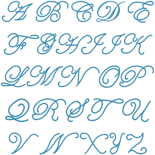Edwardian Script Font Embroidery