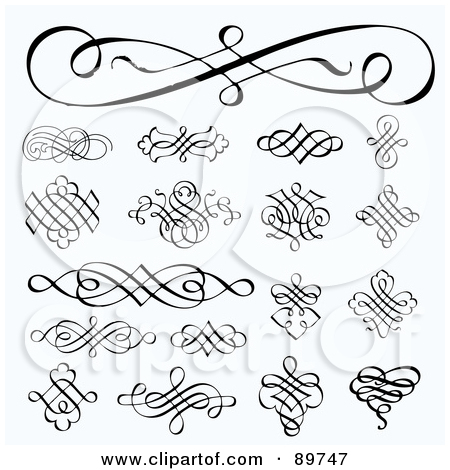 Elegant Swirl Designs Clip Art