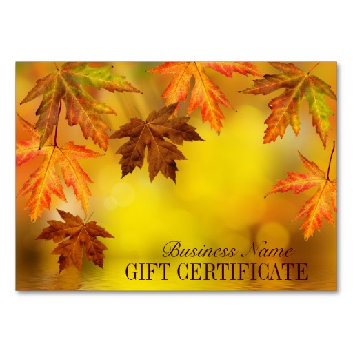 Fall Gift Certificate Template