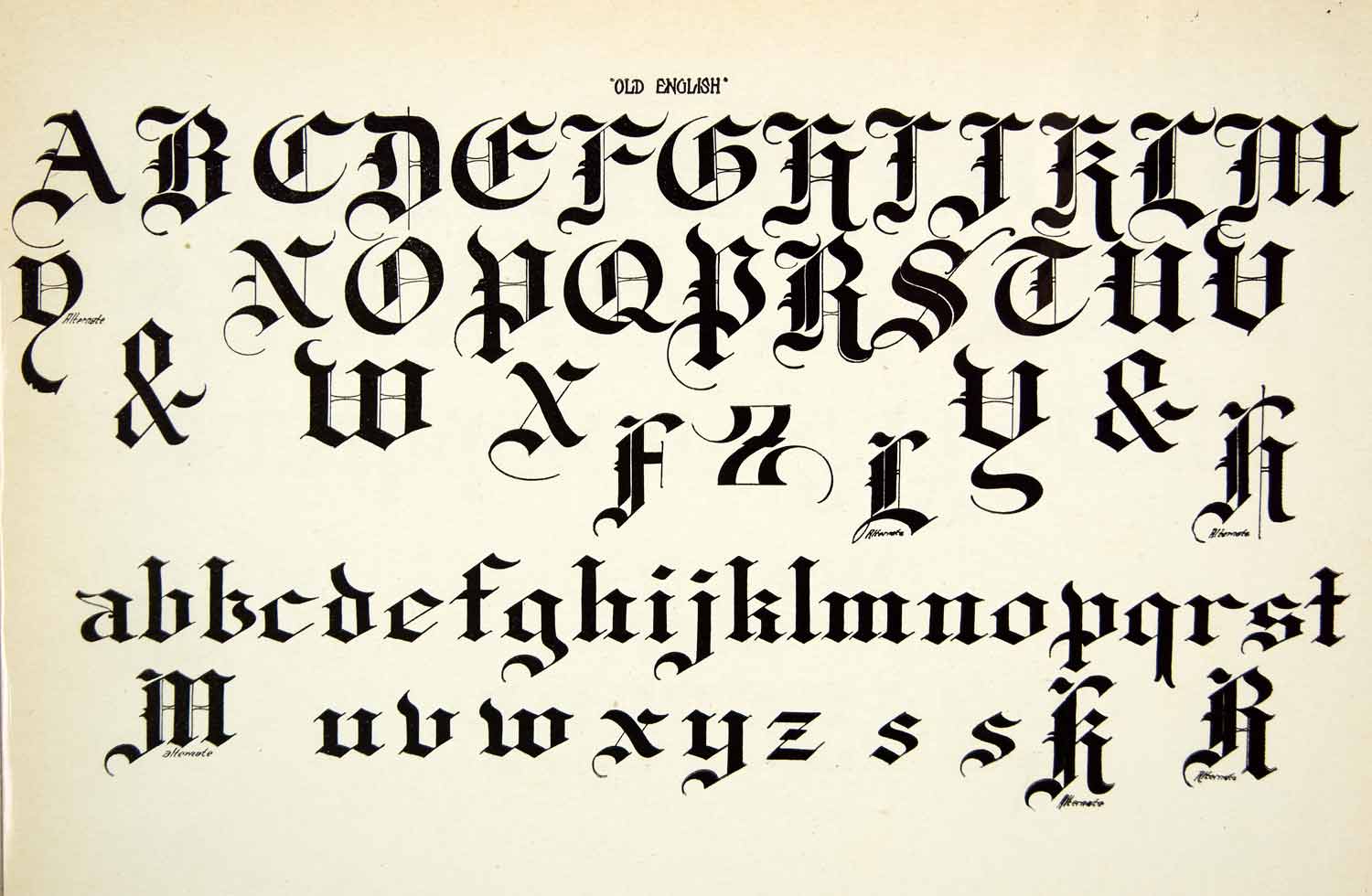 10 Old English Alphabet Fancy Fonts Images - Old English Tattoo Letters