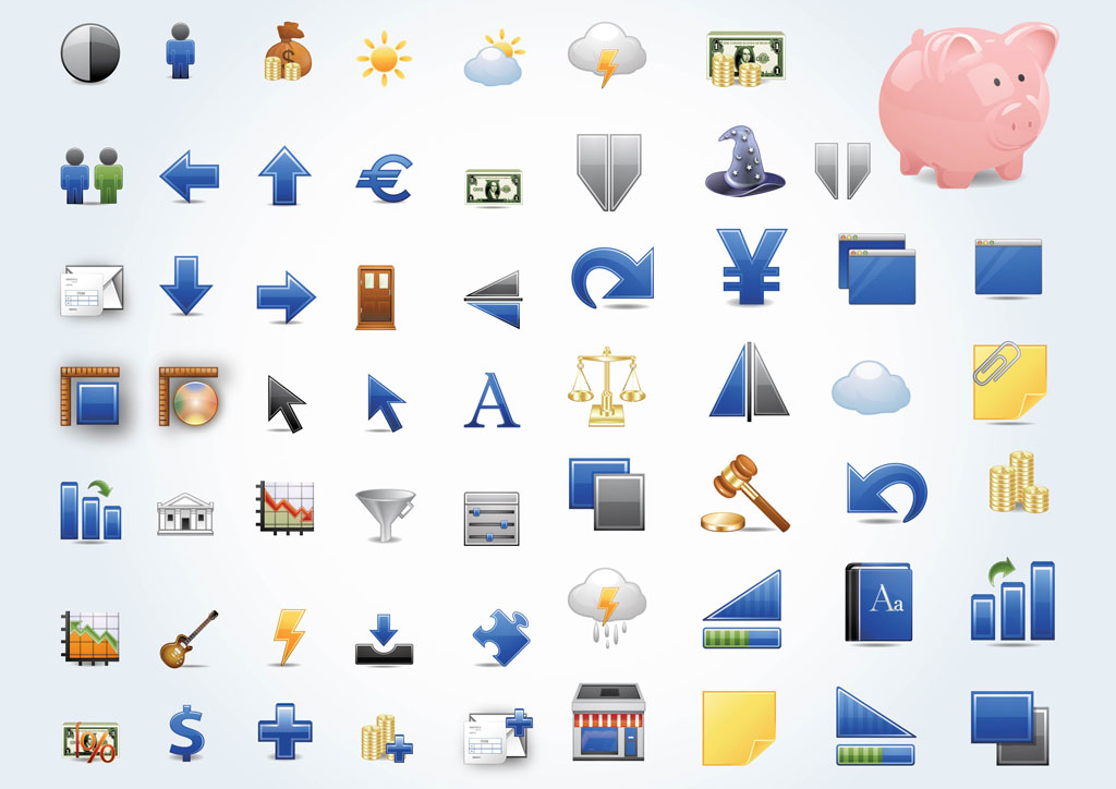 11 Financial Symbols Icon Images