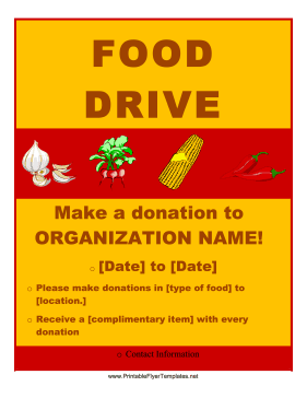 Food Drive Flyer Template Free Printable