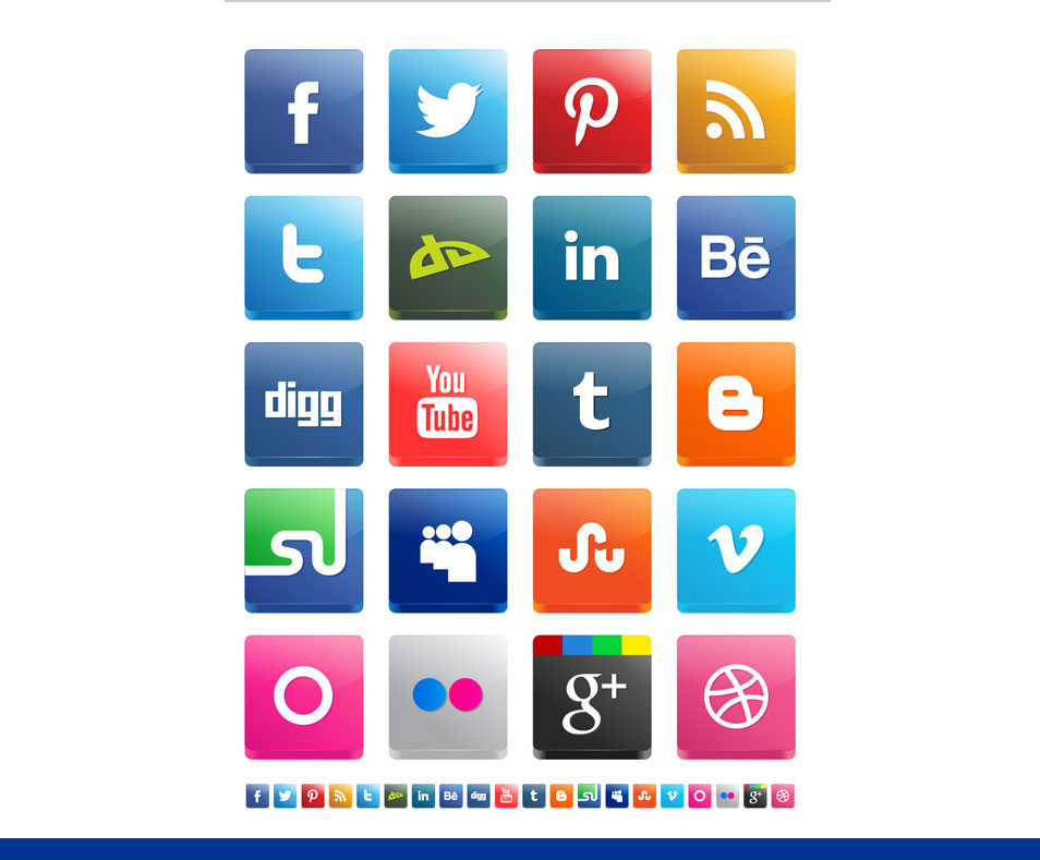 Free 3D Social Media Icons