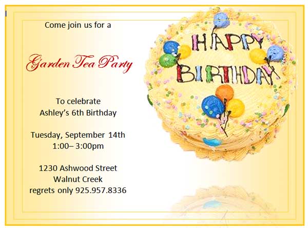 Free Birthday Invitation Templates Microsoft Word