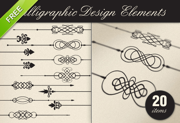 Free Calligraphic Design Elements