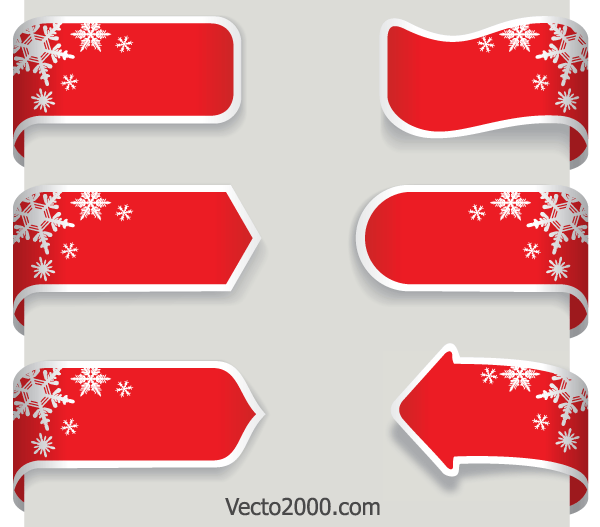 Free Christmas Vector Banner Ribbons