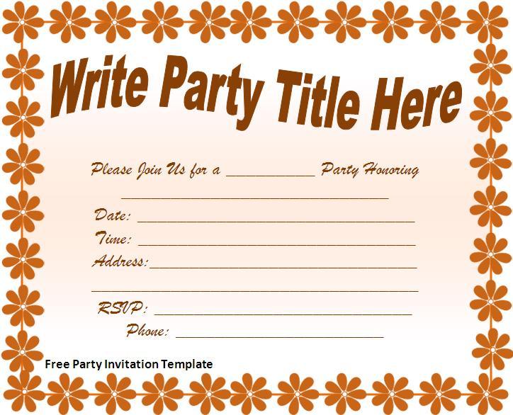 Free Party Invitation Templates