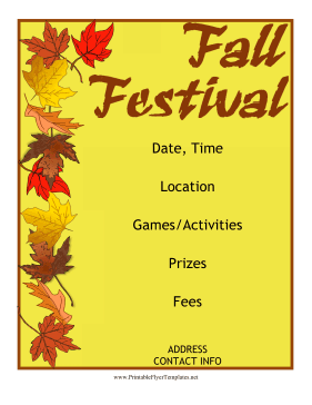 Free Printable Fall Festival Flyer Templates