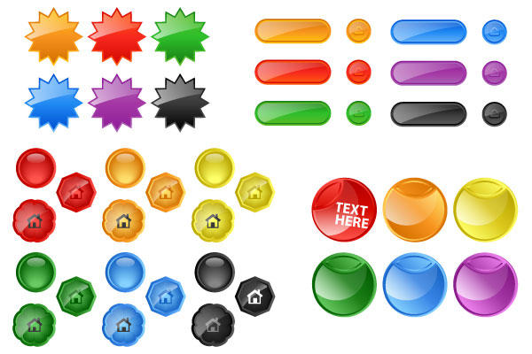 7 Glossy Vector Buttons Free Images